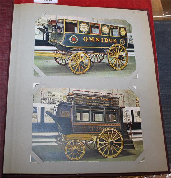 Six postcard albums relating to railway engines, traction engines and trams (580+)